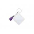Acrylic Keyring W/ Purple Tassel (Square, 5*5*0.4cm)(10/pack)